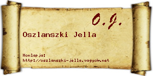 Oszlanszki Jella névjegykártya